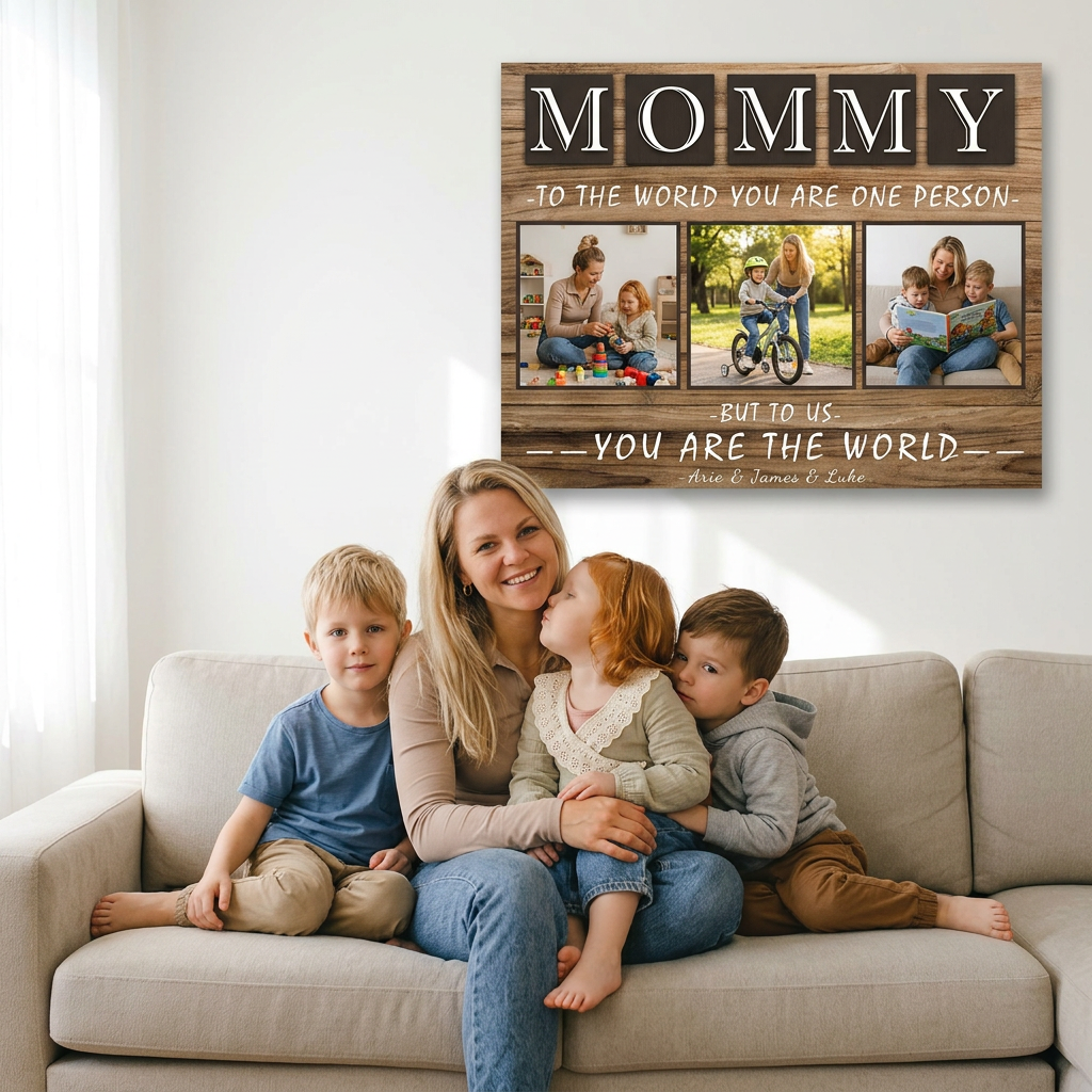 Personalized Mom Wall Art Canvas, Custom Family Quote Gift, Mom Gift, Grandma Gift, Mother's Day Gift, Christmas Gift, Birthday Gift