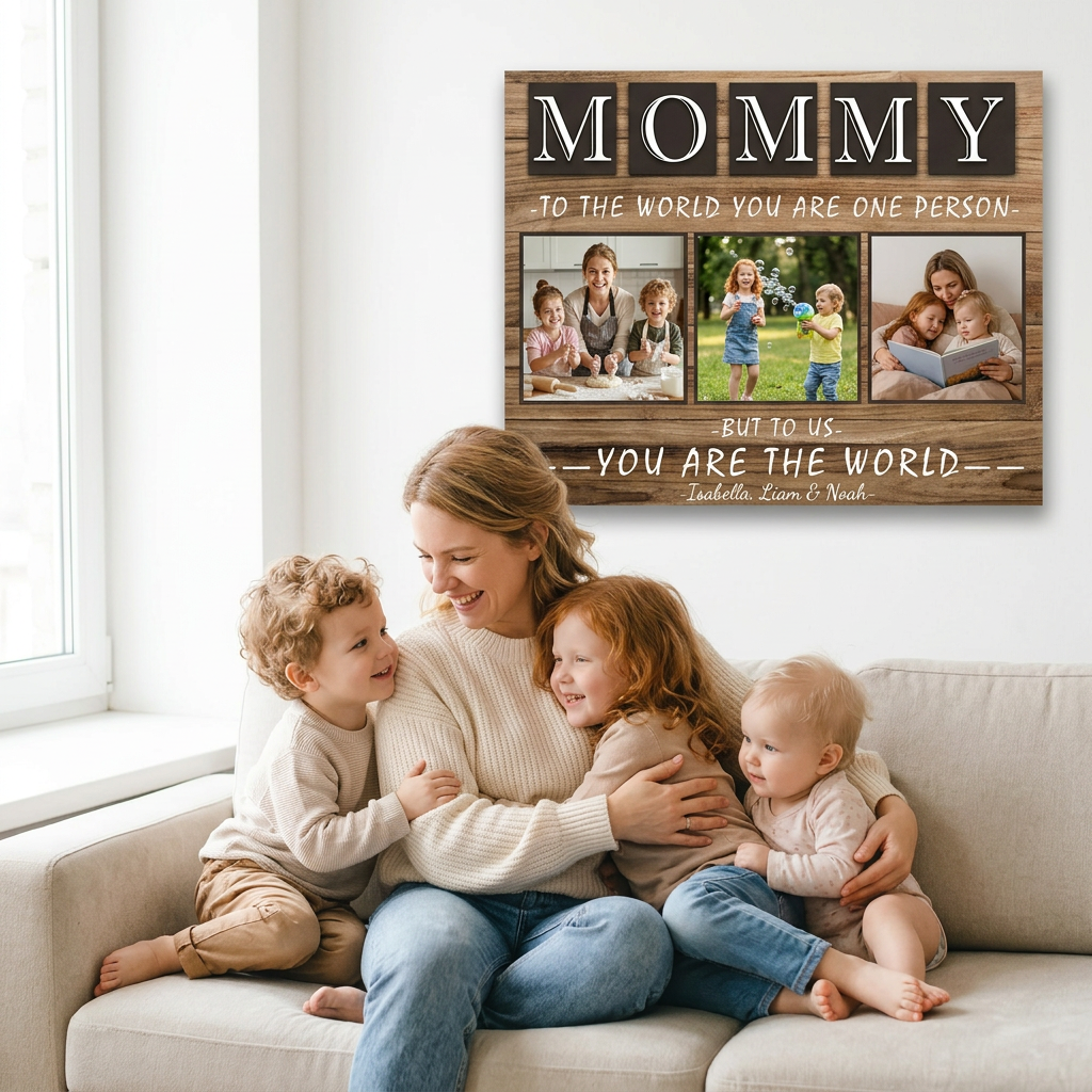 Personalized Mom Wall Art Canvas, Custom Family Quote Gift, Mom Gift, Grandma Gift, Mother's Day Gift, Christmas Gift, Birthday Gift