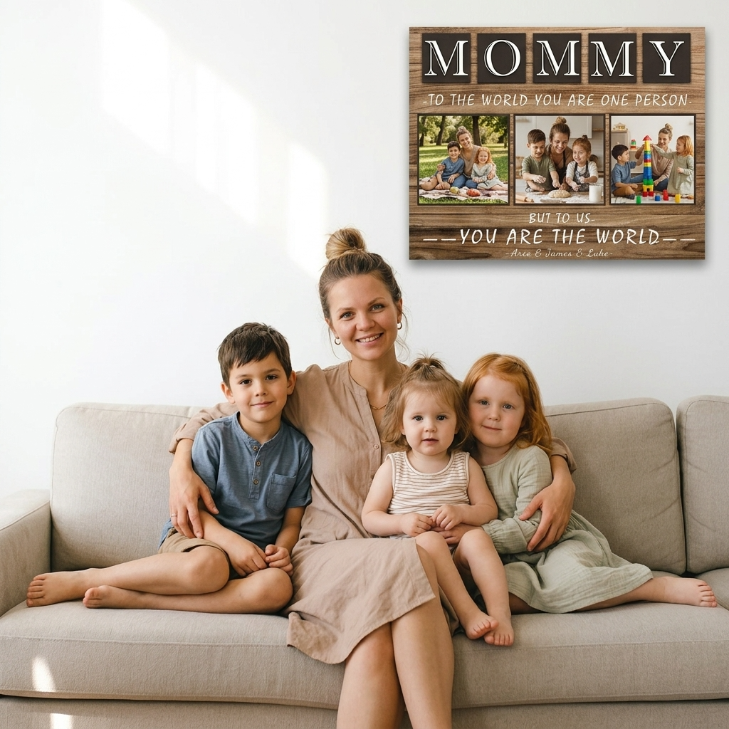 Personalized Mom Wall Art Canvas, Custom Family Quote Gift, Mom Gift, Grandma Gift, Mother's Day Gift, Christmas Gift, Birthday Gift