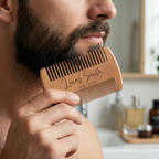 Personalized Men's Wooden Beard Comb, Custom Engraved Beard Comb, Handmade Mustache Comb, Father's Day, Birthday, Christmas, Husband Gift