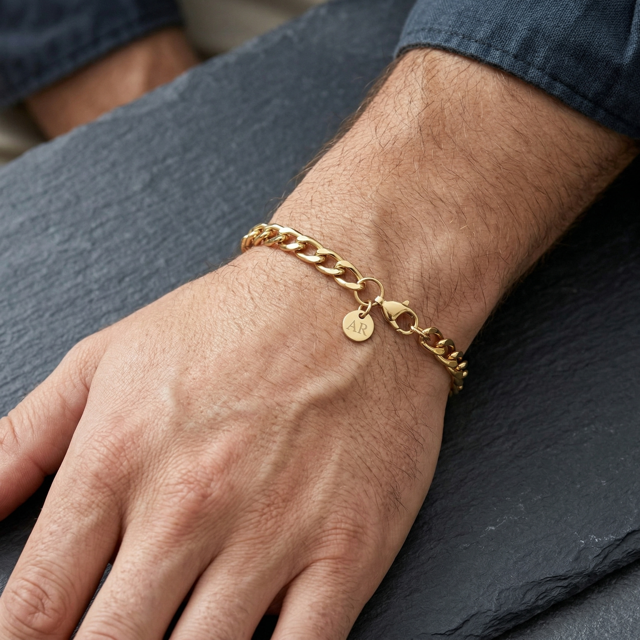 Personalized Men’s Initials Bracelet, Custom Engraved Bracelet, Birthday, Father’s Day, Anniversary, Valentine’s Day, Christmas Gift