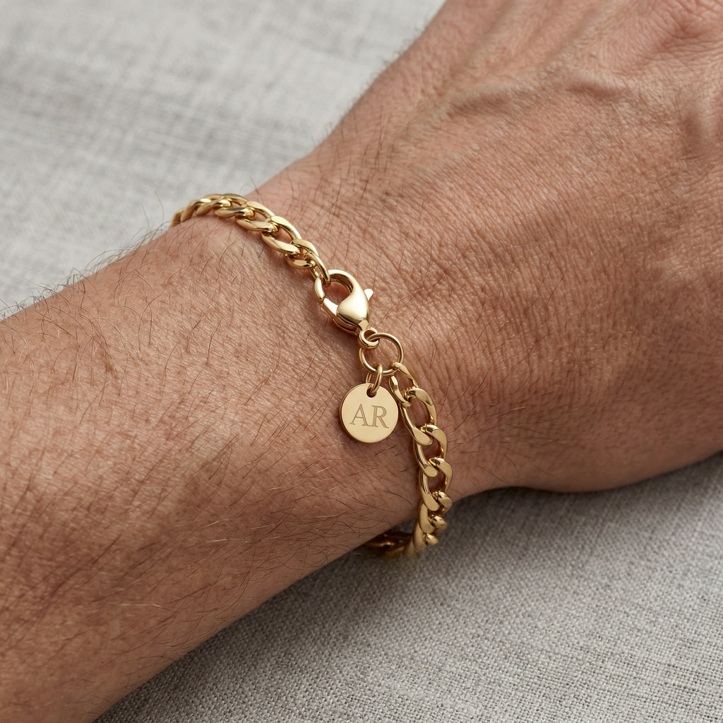 Personalized Men’s Initials Bracelet, Custom Engraved Bracelet, Birthday, Father’s Day, Anniversary, Valentine’s Day, Christmas Gift