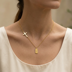 Personalized Women's Cross Necklace, Engraved Jewelry Gift for Mom, Grandma, Daughter, Birthday, Mother's Day, Valentine's Day, Christmas Gift