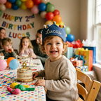 Personalized Linen Birthday Crown with Name, Handmade First Birthday Party Hat, Birthday Crown for Boy Girl, Toddler Birthday Name Hat, Custom Baby Birthday Crown Gifts