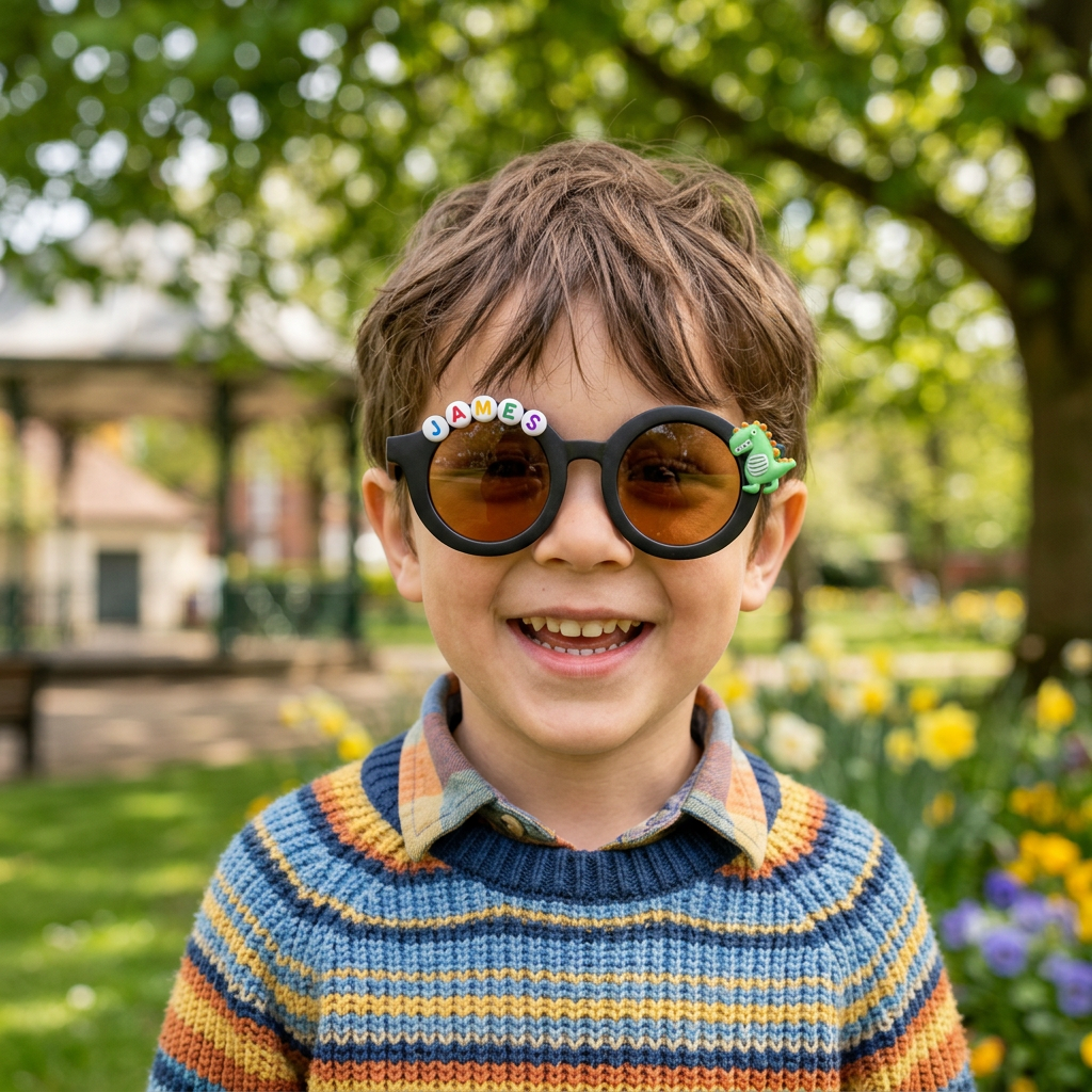 Personalized Sunglasses with Kid‘s Name, Custom Kids Sunglasses, Cute Toddler Sunglasses, Summer Beach Sunglasses for Boys Girls, Kids Birthday Party Favor, Pool Party Sunglasses