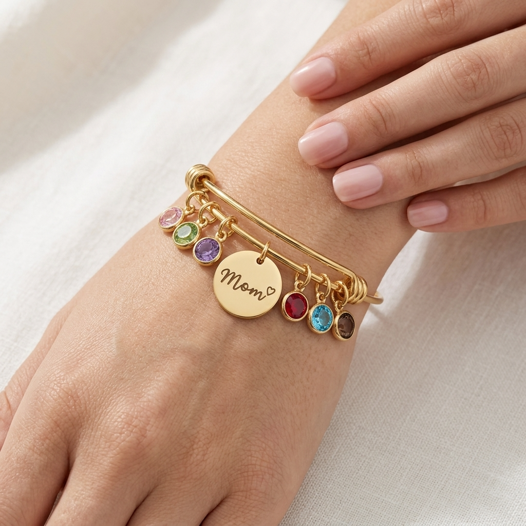 Custom Mom Birthstone Bracelet, Mother’s Day Gift, Christmas Gift, Family Birthstone Bracelet