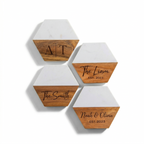 Sous-verre en bois personnalisé, sous-verre gravé personnalisé, sous-verre en bois avec nom personnalisé, cadeau de mariage, cadeau de pendaison de crémaillère, décor rustique