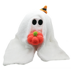 Personalized Halloween Ghost Pumpkin Pillow, Gus The Ghost Knit Plush Custom Pumpkin Pillow for Halloween Home Decor