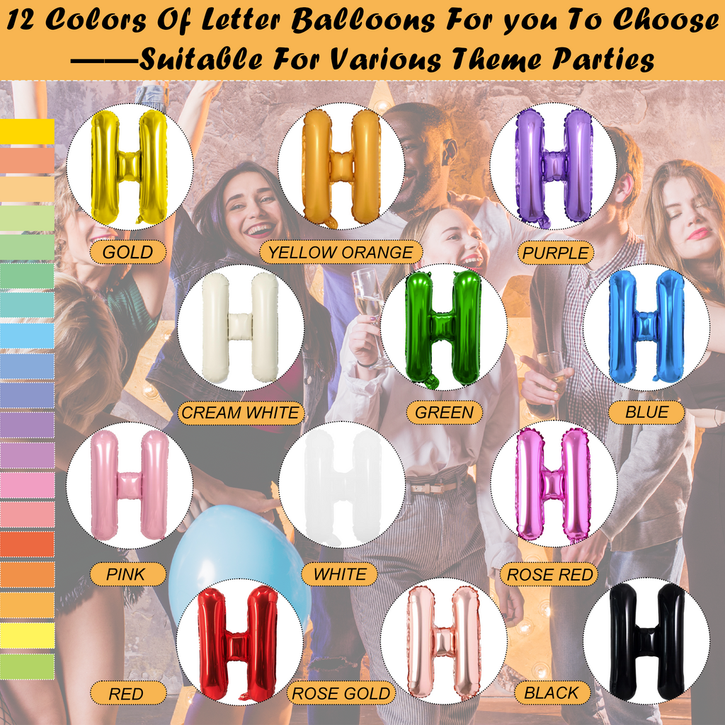 16 Inch Custom Letter Balloons – Personalized Alphabet Foil Letter Balloons for Birthday, Wedding, Baby Shower, Graduation, Anniversary, Party Decorations | Custom Party Balloons A–Z