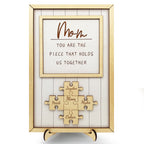 Plaque Puzzle en Bois Personnalisée, Cadeaux Personnalisés pour la Fête des Mères, la Fête des Pères, Noël, Anniversaires