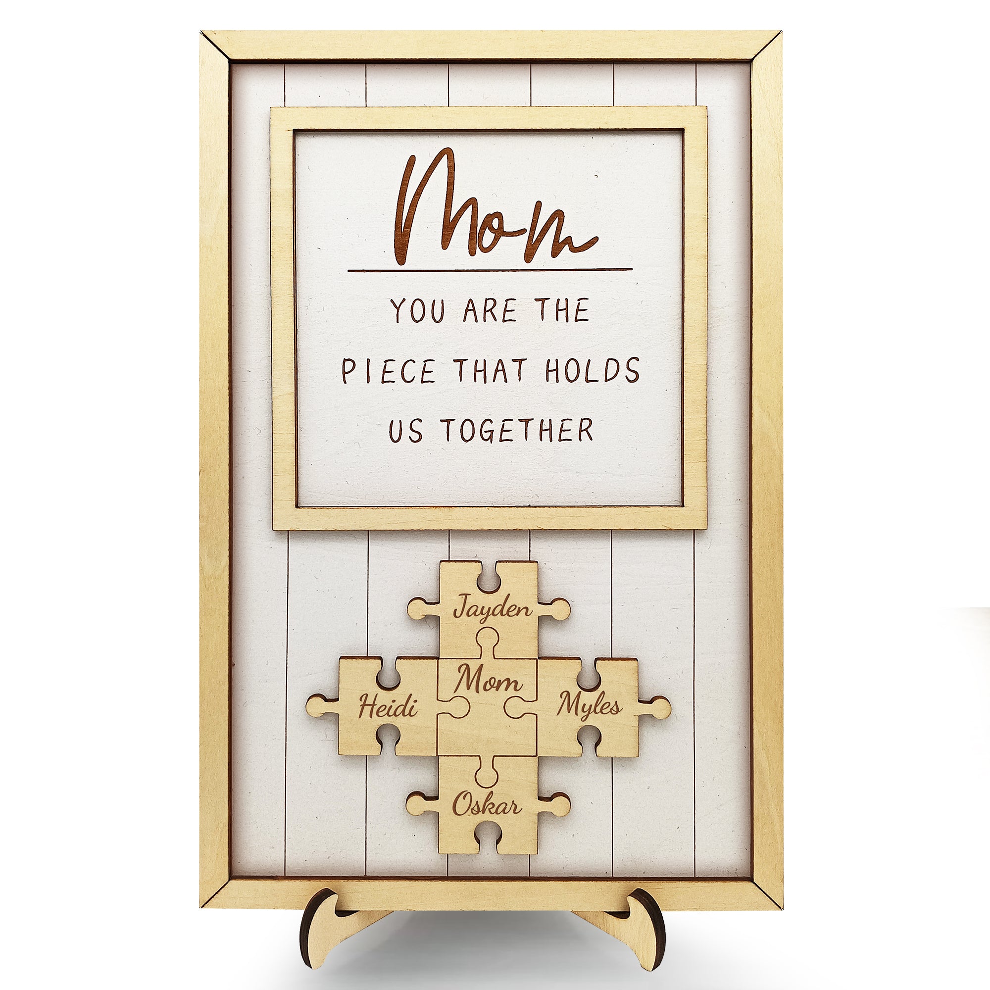 Custom Wooden Puzzle Plaque, Personalized Mother's Day, Father's Day, Christmas, Birthday Gifts
