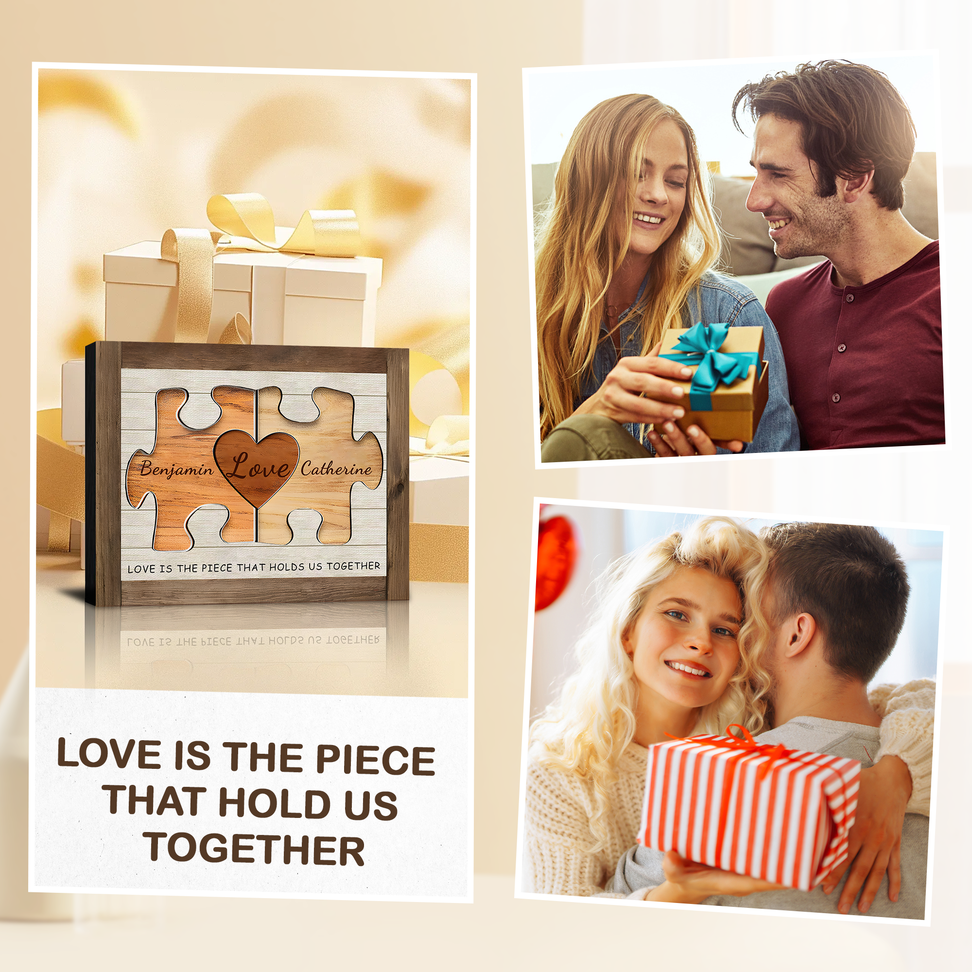 Love Is the Piece Holds Us Together Canvas Prints, Valentine‘s Day, Birthday, Anniversary, Wedding, Christmas Gifts