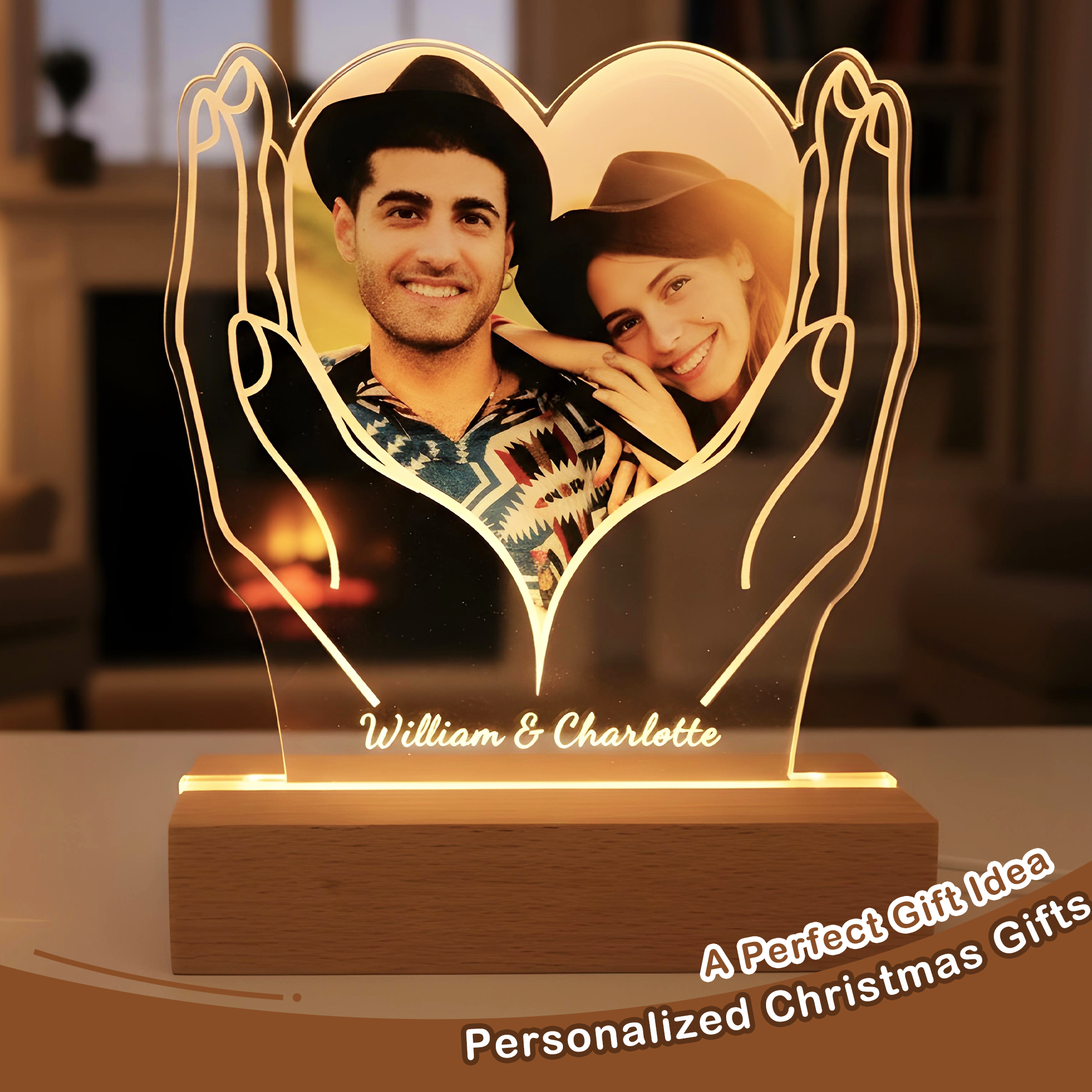 Personalized Photo Night Light Plaque – Custom Picture Frame Light Gifts for Birthday, Anniversary, Valentine’s Day, Mother’s Day, Father's Day, Christmas, Thanksgiving, Wedding
