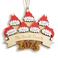 Custom Wood Christmas Hat Ornaments Gifts, Personalized Christmas Hat Ornament Gifts, Wood Engraved Christmas Decoration Gift