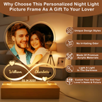 Personalized Photo Night Light Plaque – Custom Picture Frame Light Gifts for Birthday, Anniversary, Valentine’s Day, Mother’s Day, Father's Day, Christmas, Thanksgiving