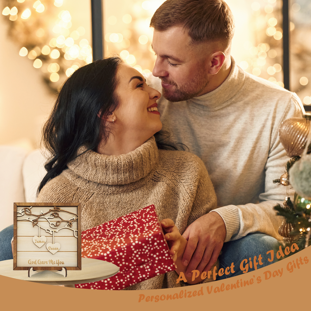 Custom Wooden Love Plaque with Couple Names, Christmas, Perfect Valentine’s Day, Engagement, Wedding, Anniversary, Birthday Gifts for Him Her Wife Husband Boyfriend Girlfriend Couples