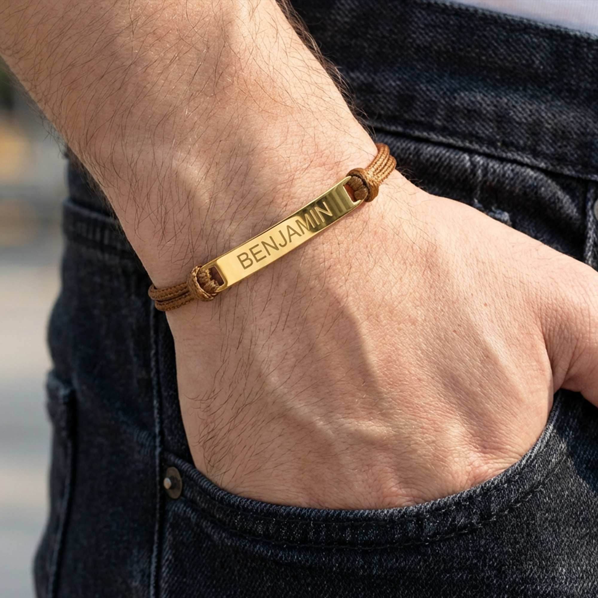 Custom Engraved Men's Bracelet with Name, Personalized Anniversary, Birthday, Valentine’s Day, Christmas, Father's Day Gifts for Him, Husband, Boyfriend, Dad, Grandpa