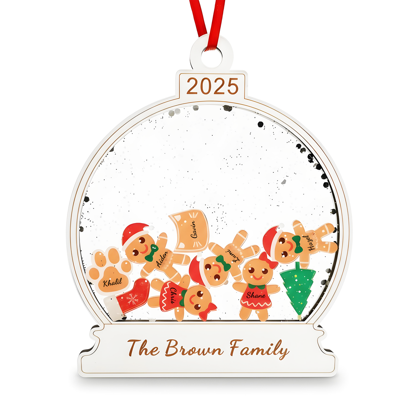 Personalized Christmas Ornaments Gifts with Your Family Names, Custom Christmas Ornaments Gifts for Mom, Dad, Grandma, Grandpa, Family, Godparents, Friends - Personalized Christmas Ornaments Gift