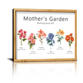 Custom Mother’s Garden Canvas Prints, Personalized Birth Month Flowers Wall Art, Mother’s Day, Christmas, Birthday Gifts