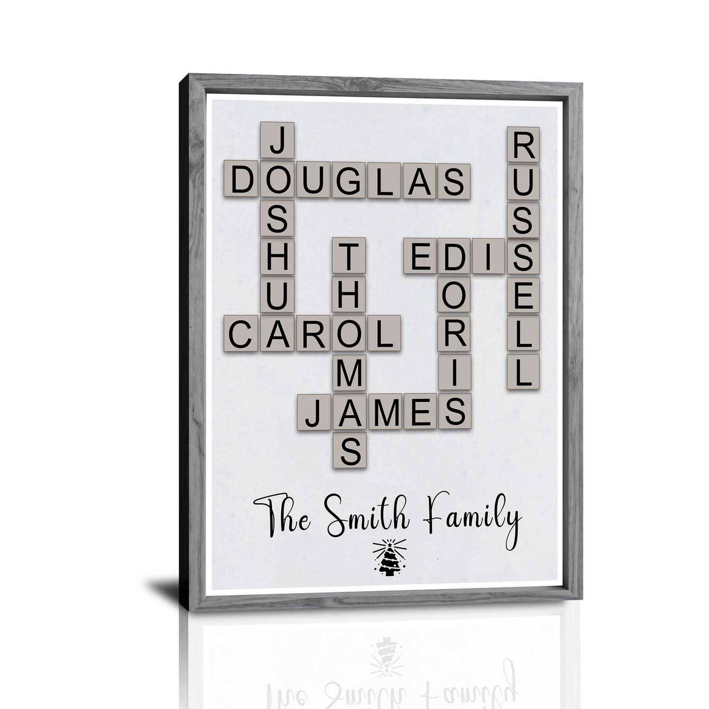 Personalized Custom Christmas Crossword Scrabble Canvas Prints Gifts with Your Family Names, Christmas Birthday Gifts for Mom, Dad, Grandma, Grandpa, Friends - Personalized Christmas Gifts