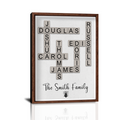 Custom Christmas Crossword Canvas with Family Names – Personalized Christmas Gifts for Family, Parents, Grandparents, Mom, Dad, Grandma, Grandpa, New Family