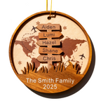 Personalized Wood Road Sign Christmas Ornaments Gifts, Custom Christmas Wooden Ornament Gift, Personalized Wooden Christmas Ornaments Gifts