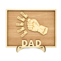 Personalized Wooden Fists Bump Plaque Gifts with Your Kid's Names, Custom Father's Day, Christmas, Birthday Gifts for Dad Grandpa from Son Daughter Grandkids Wife