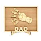 Personalized Wooden Fists Bump Plaque Gifts with Your Kid's Names, Custom Father's Day, Christmas, Birthday Gifts for Dad Grandpa from Son Daughter Grandkids Wife