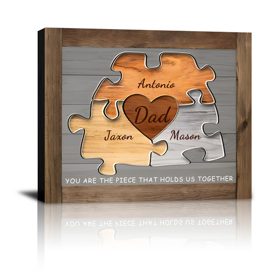 Personalized Christmas Canvas Prints Gifts with Your Kid's Names, Custom Christmas Birthday Gifts for Dad Grandpa from Son Daughter Wife Grandkids - Personalized Christmas Gift