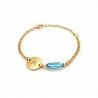 Personalisiertes Geburtssteinarmband mit Initialen für Damen – Das perfekte Geschenk für Ehefrau, Freundin, Mutter oder Oma zum Geburtstag, Jahrestag, Muttertag, Valentinstag oder zu Weihnachten.