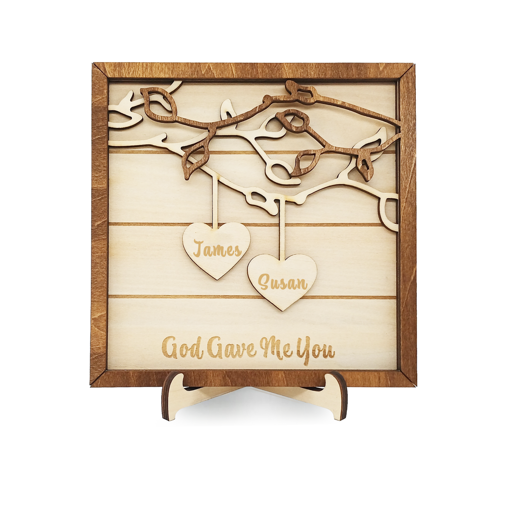Custom Wooden Love Plaque with Couple Names, Christmas, Perfect Valentine’s Day, Engagement, Wedding, Anniversary, Birthday Gifts for Him Her Wife Husband Boyfriend Girlfriend Couples