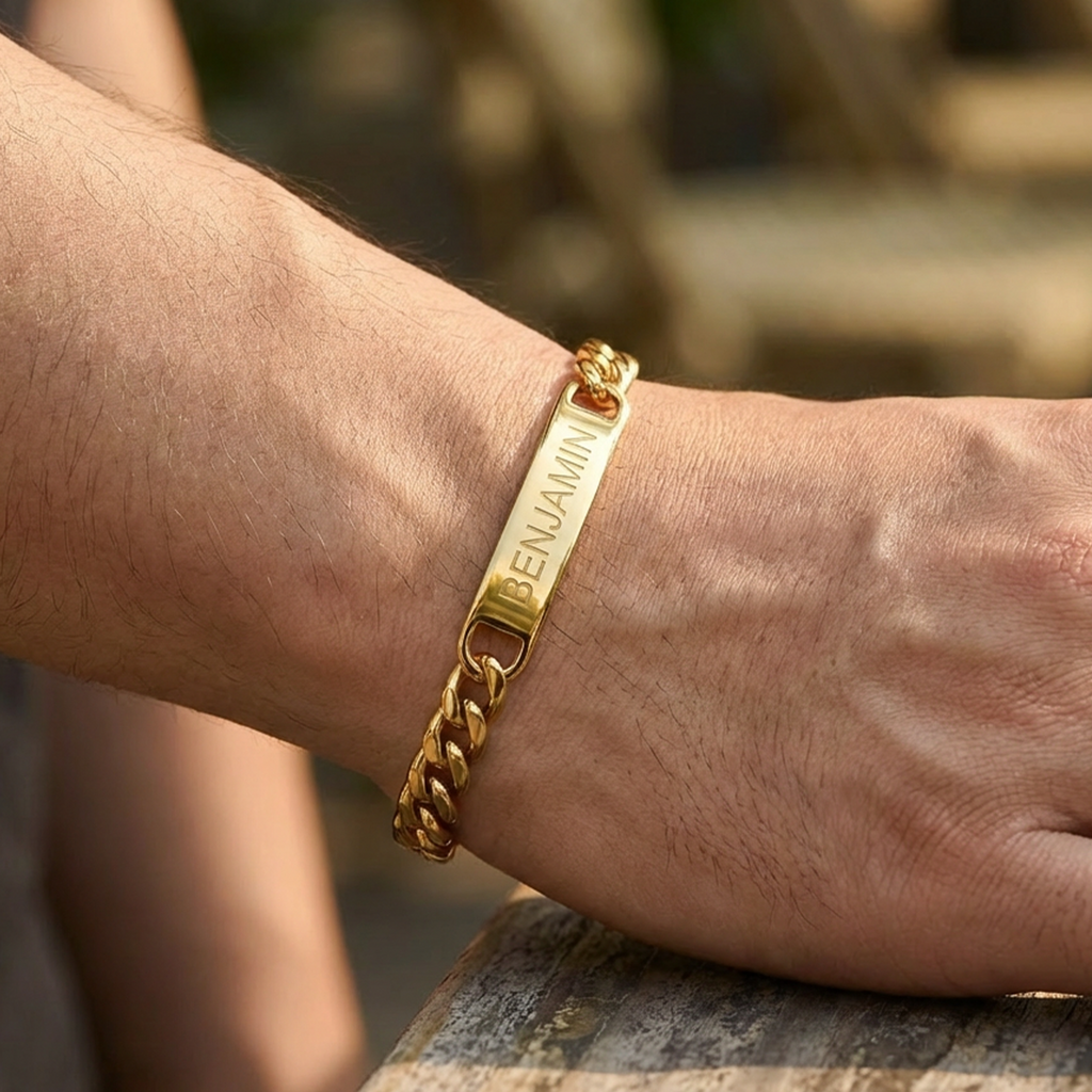 Custom Men’s Bracelets Engrave Names, Initials or Symbols | Ideal Birthday, Anniversary, Father’s Day, Valentine’s Gift, Christmas Gift | Personalized Gifts for Him, Husband, Boyfriend, Dad, Grandpa